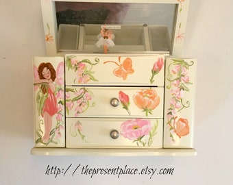 personalized midsize musical jewelry box with fairies