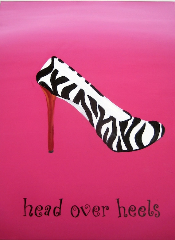 Dipinto di scarpe con stampa zebra diva delle scarpe stampa zebra scarpe tacchi alti regalo per