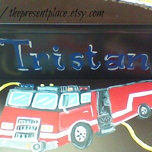 Hand Painted,personalized,fire Truck,keepsake Box,red Box,boy's ...