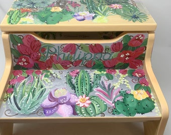 personalized desert inspired two step step stool