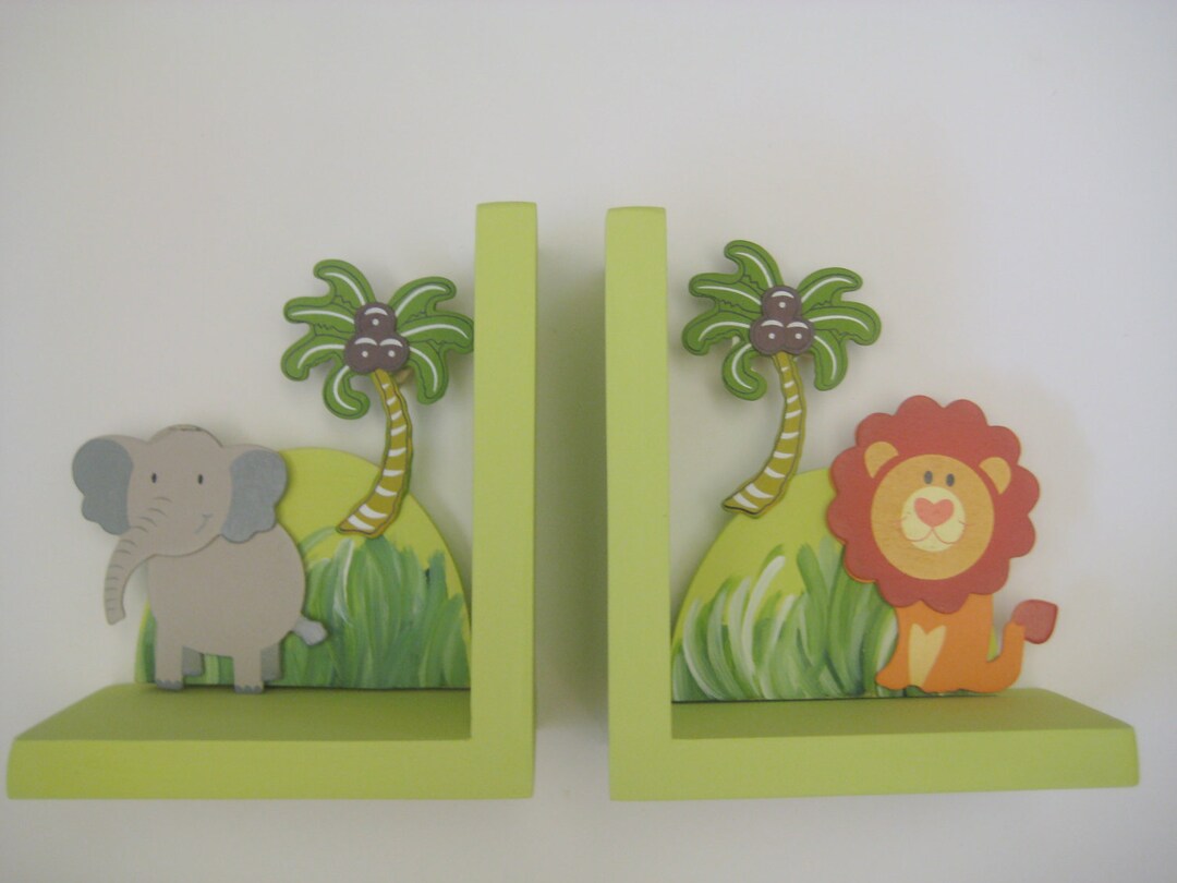 Elephant Bookend,safari Animals,childrens Bookends,jungle Bookends,lion