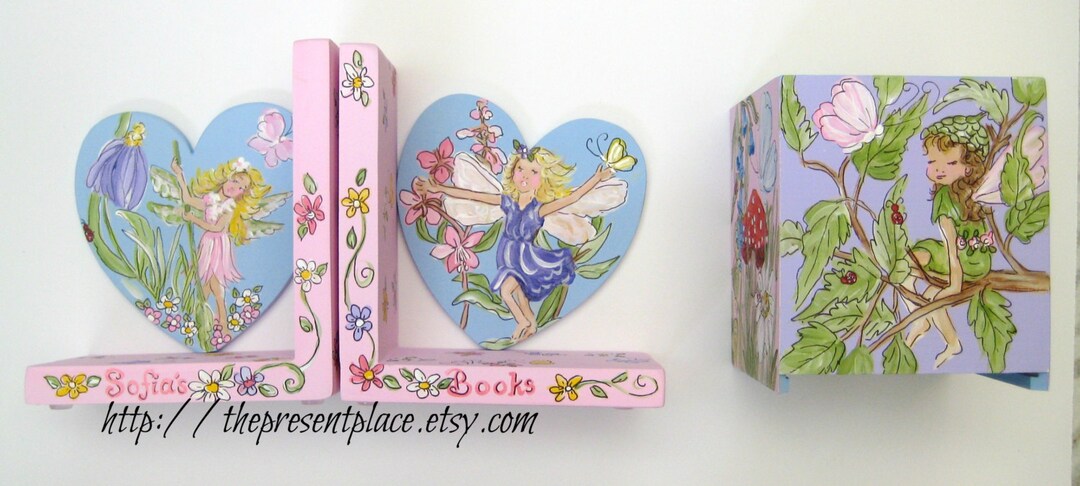 Personalized Fairy Gift Set for Girls, Bookends, Jewelry Box and Tissue ...