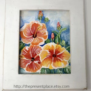 3 sisters an original hibiscus painting in vibrant yellows and orange image 3