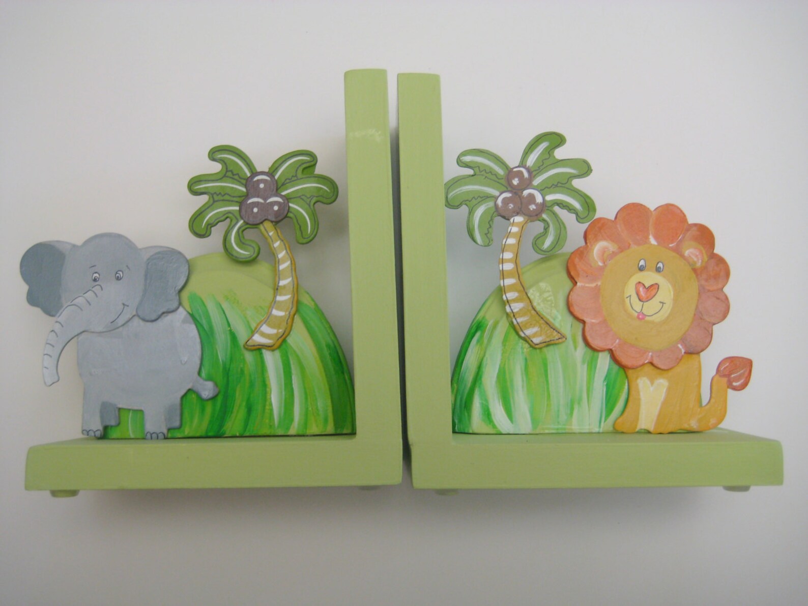 Children's Jungle Bookends Elephant Bookendsmonkey Etsy