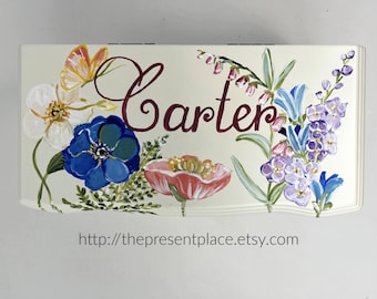 personalized musical jewelry box with a ballerina and space for hanging jewelry