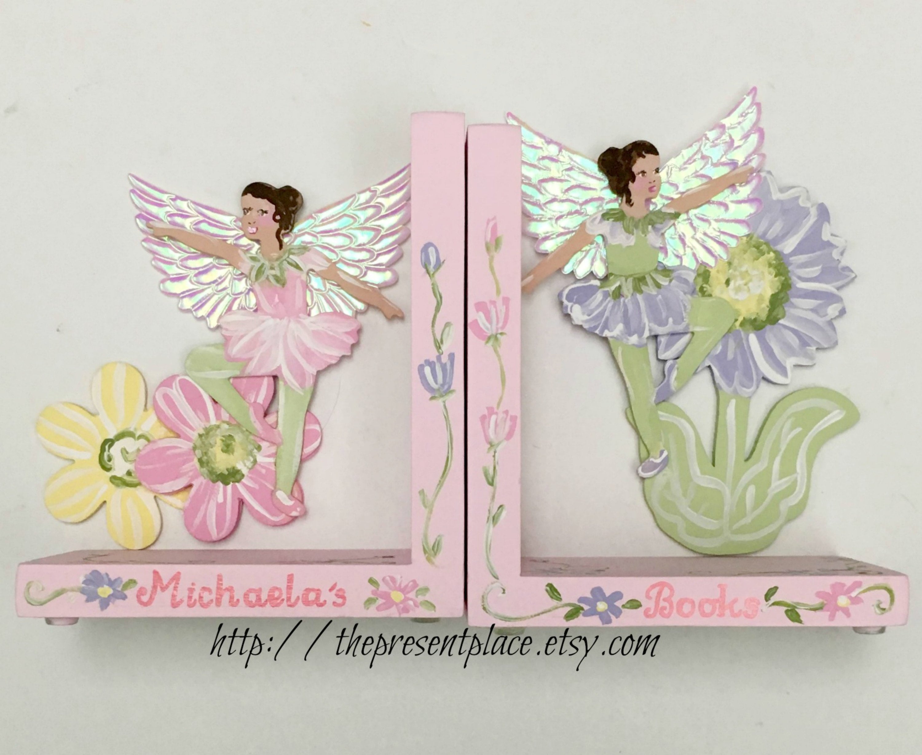Fairy Gift Set Fairy Bookends and an Initial Painting for the | Etsy