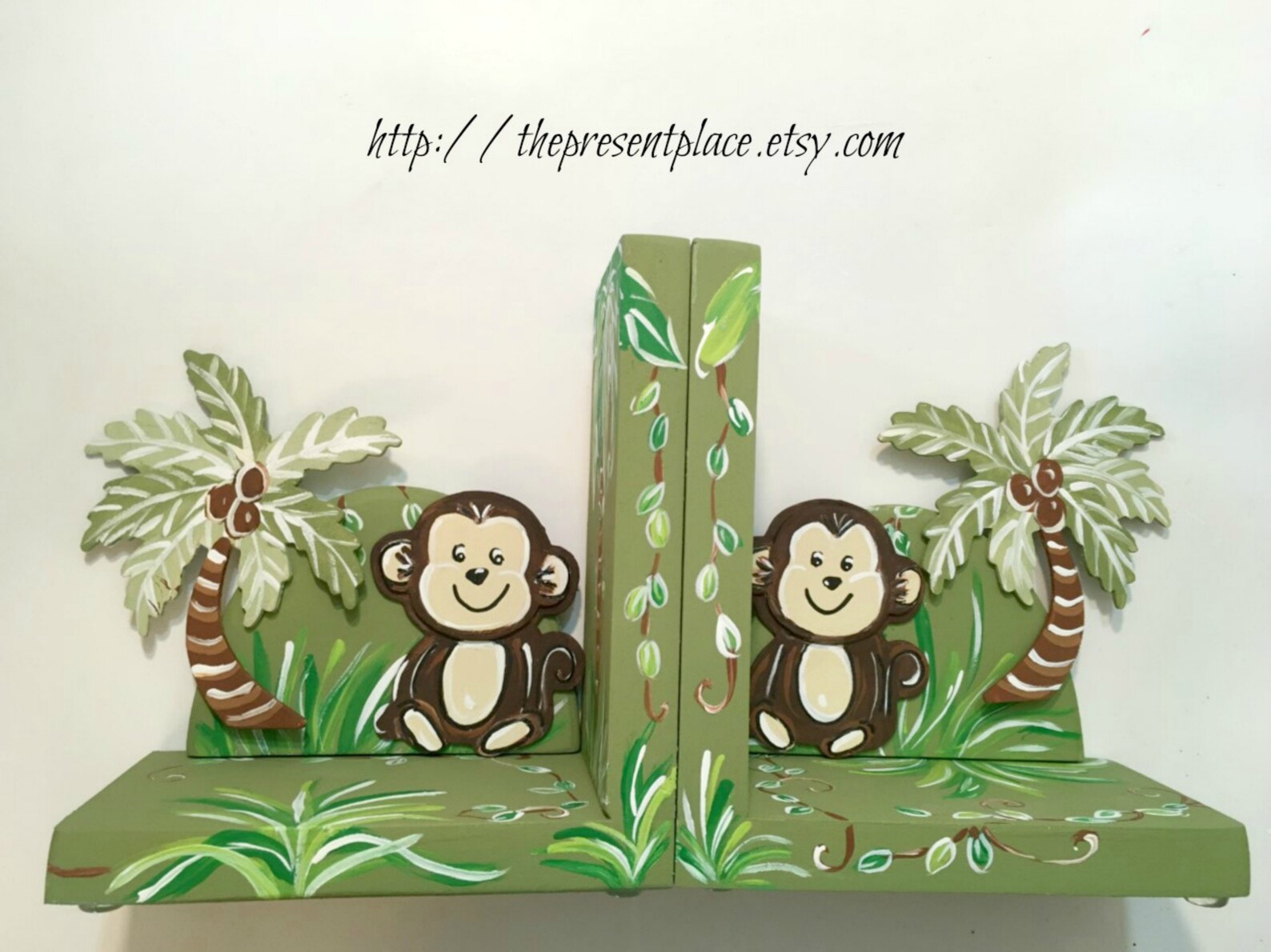 Children's Jungle Bookends Elephant Bookendsmonkey Etsy
