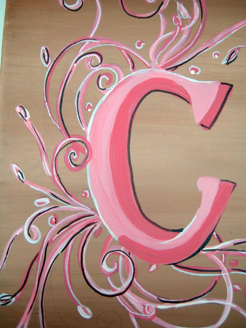 Persönliche Namen malen rosa und braun Mädchen Namen Kunst | Etsy
