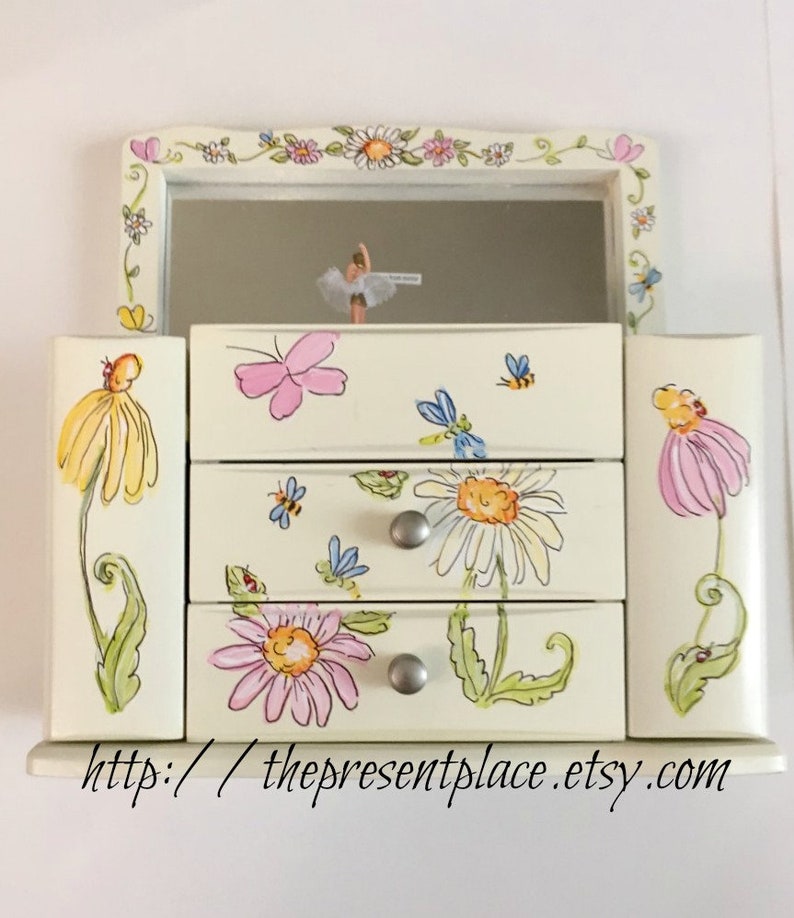 personalized musical jewelry box with a spinning ballerina and hanging space image 9