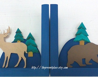 vivero de bosque personalizado bookends