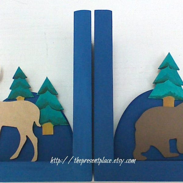 woodland nursery personalized bookends