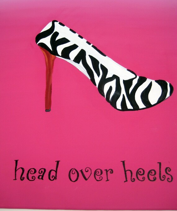 Pink High Heel Shoes Painting shoe Lover painting shoe Painting inspirational Quote painting for Teen girl Wall Art shoe Diva Decor wall Art Etsy