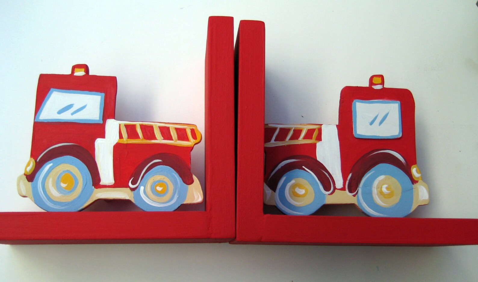 Fire Truck Bookendsfire Engine Bookendsdalmatian Dogfire Etsy