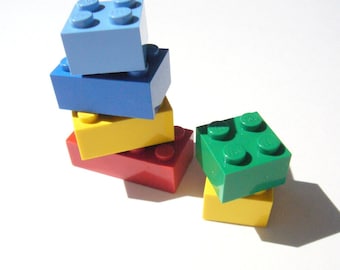 Brick Magnets, set of 6 by Abbie Dabbles made from toy bricks