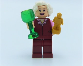 Custom Betty White Minifigure by Abbie Dabbles made from toy bricks