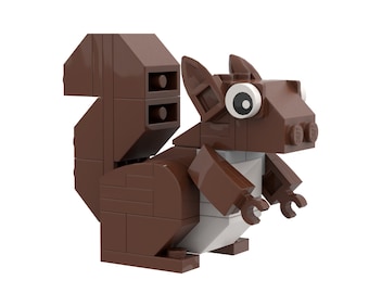 Brown Squirrel Building Kit by Abbie Dabbles made from toy bricks