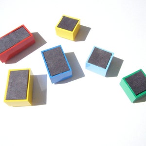 Brick Magnets, set of 6 by Abbie Dabbles made from toy bricks image 3