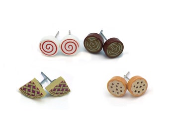 Holiday Brick Stud Earrings, choose your piece by AbbieDabbles made with toy bricks