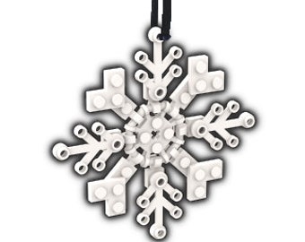 Snowflake Ornament Building Kit by AbbieDabbles made from toy bricks