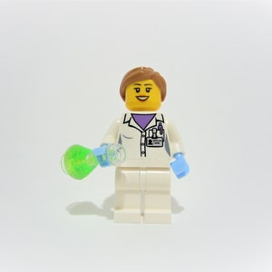 Custom Female Scientist Minifigure by Abbie Dabbles made from toy bricks