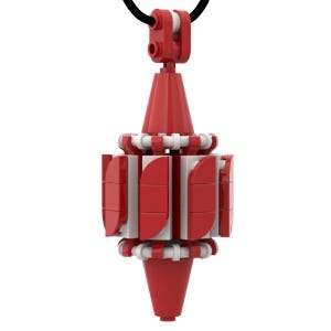 Red Taper Christmas Ornament Building Kit by AbbieDabbles made from toy bricks