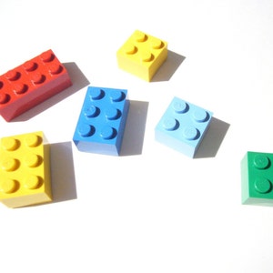 Brick Magnets, set of 6 by Abbie Dabbles made from toy bricks image 2