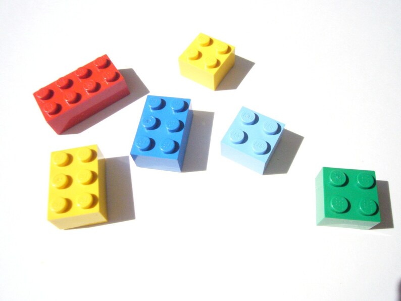 Brick Magnets, set of 6 by Abbie Dabbles made from toy bricks image 2