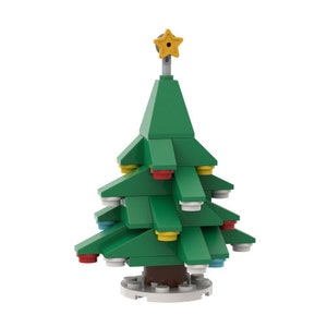 Decorated Christmas Tree Building Kit by AbbieDabbles made from toy bricks