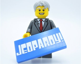 Custom Alex Trebek Minifigure by Abbie Dabbles made from toy bricks
