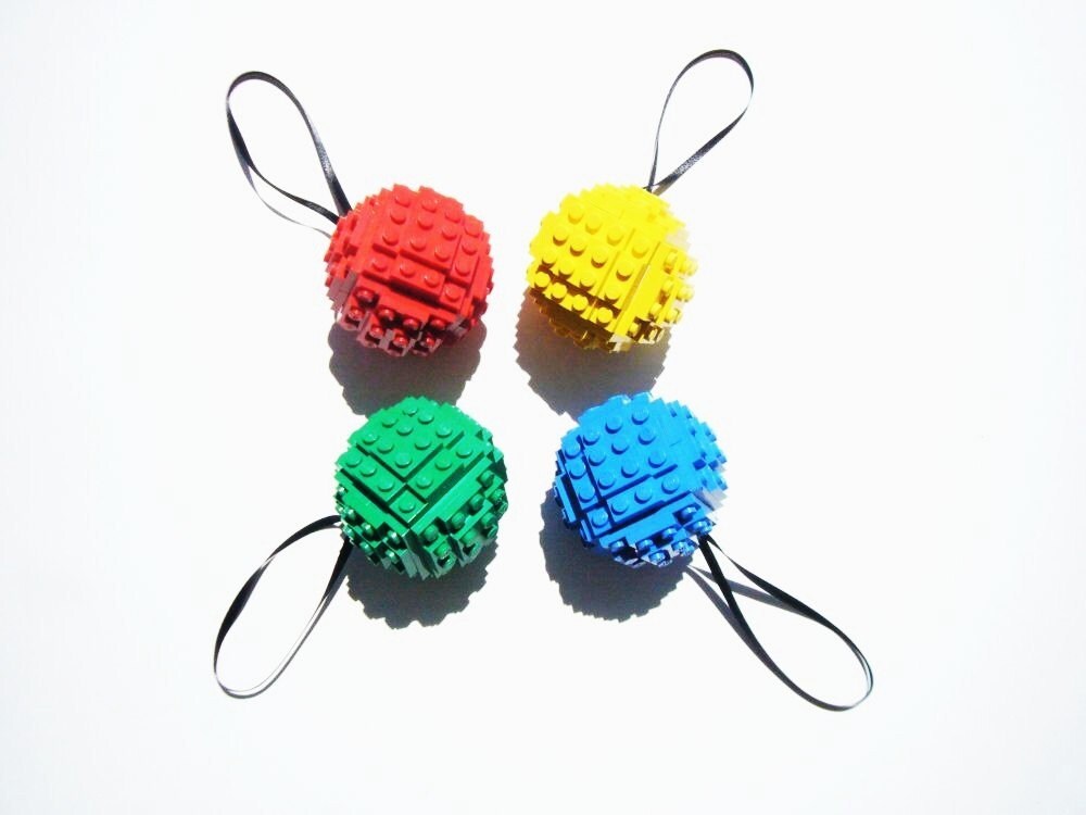 Blue Toy Brick Christmas Ball Ornament Building Kit by AbbieDabbles lego Blue Toy Brick Christmas Ball Ornament Building Kit by AbbieDabbles lego