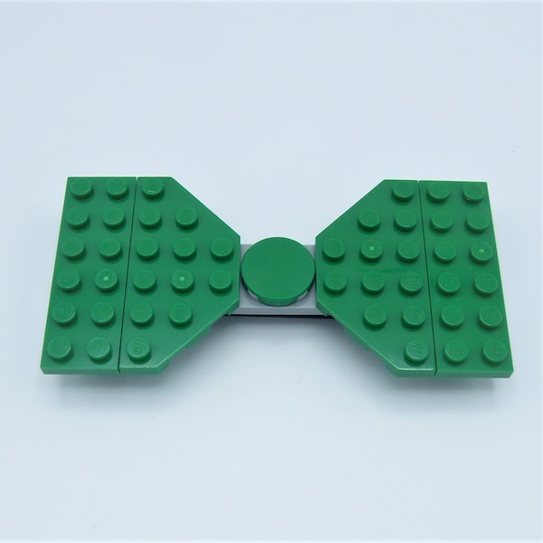 Green Brick Magnetic Bow Tie by Abbie Dabbles made from toy bricks