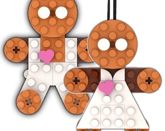 Gingerbread Ornament Building Kit by AbbieDabbles made from toy bricks