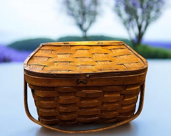 Peterboro Basket Company Collectible Picnic Basket With Lit - Etsy