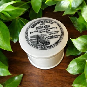 Vintage porcelain Cromwell&#39;s Mustard pot jar | vintage kitchen | antique mustard jar pot