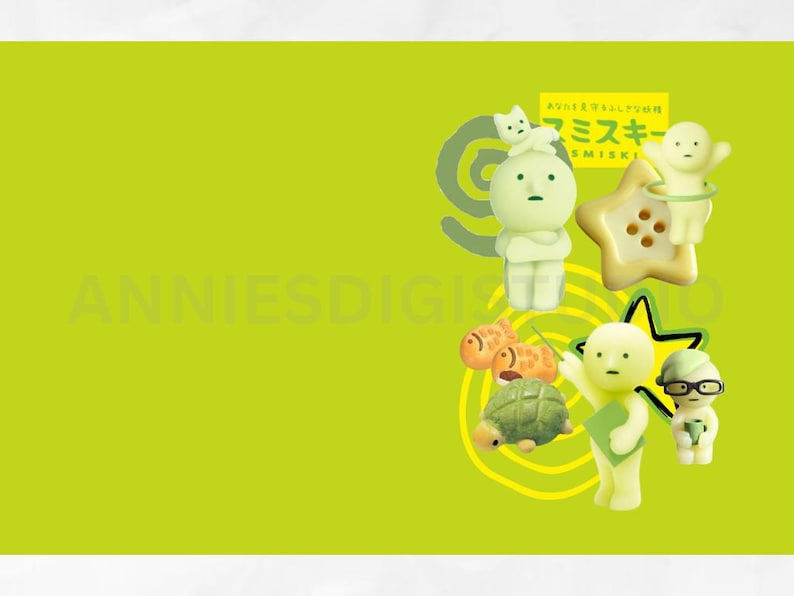 Smiski Computer Background Smiski Desktop Wallpaper: 8 Kawaii Japanese Aesthetic Backgrounds ...