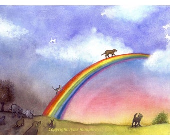 Pets Pet Bereavement Card - Pet Sympathy Card - Dog Sympathy Card - Cat Sympathy Card - Loss Of Pet Card with Poem on Back 'Rainbow Bridge'