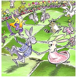 Handgemachte Osterkarte: Aquarell Waldtiere Frühlingsfest