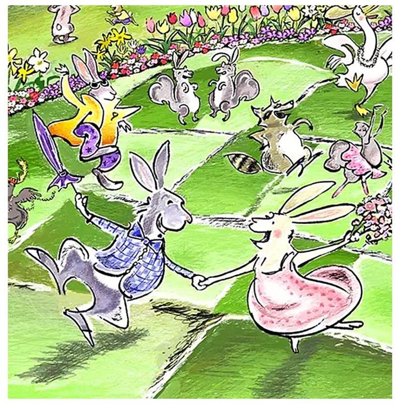 Handmade Easter Card: Watercolor Woodland Animals Spring Celebration image 1