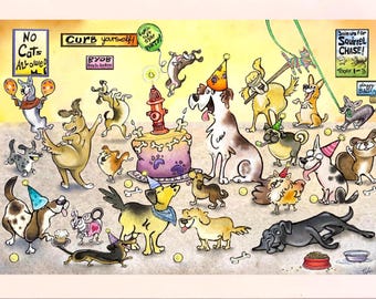 Funny Dog Birthday Card - Pet Celebration Party Greeting