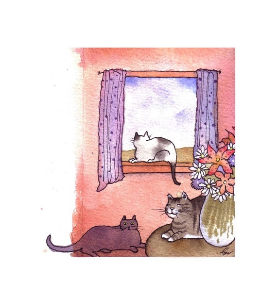 Catnaps in the Garden Birthday | Greeting Card Catnaps in the Garden Birthday | Greeting Card