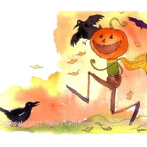 カラスとカボチャのハロウィンカード 面白いハロウィングリーティングカード 子供向けハロウィンカード