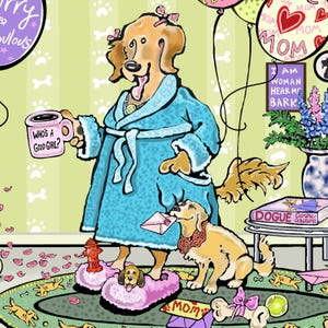 Funny Golden Retriever Mothers Day Card: Dog Lover Gift