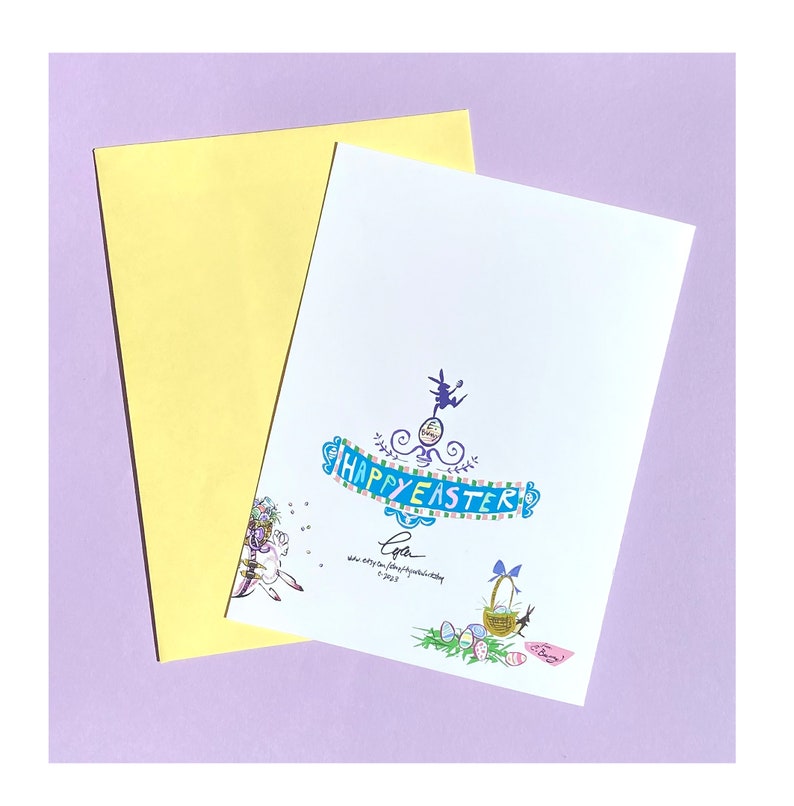 NEW Easter Card Easter Greeting Card Funny Easter Card Blank Easter Card Happy Easter Card Card with Easter Rabbit Easter Bunnies image 4