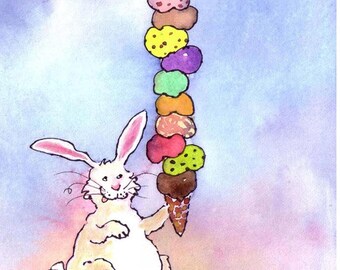 Ice Cream Bunny Card