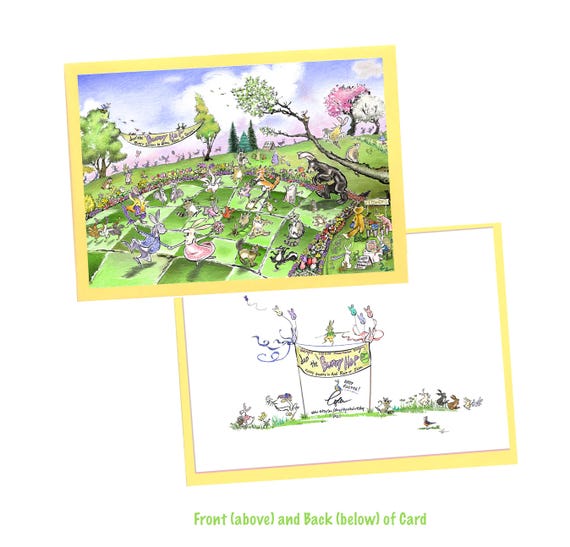 Handmade Easter Card: Watercolor Woodland Animals Spring Celebration