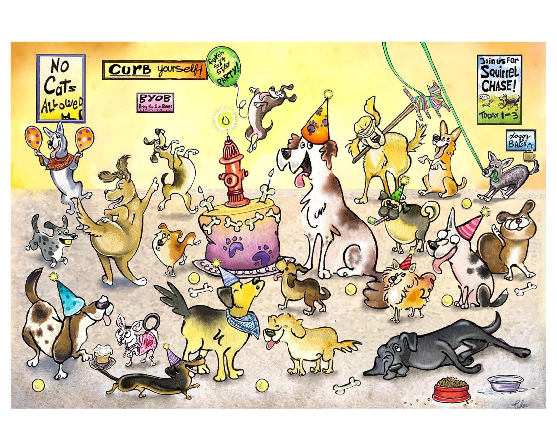 Funny Dog Birthday Card - Pet Celebration Party Greeting - Etsy
