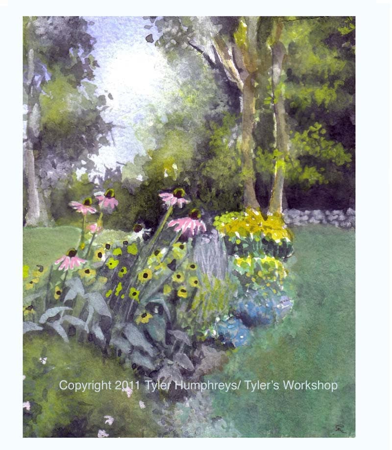 Flower Garden Card, Blank Card Summer Garden Flowers Connecticut New ...