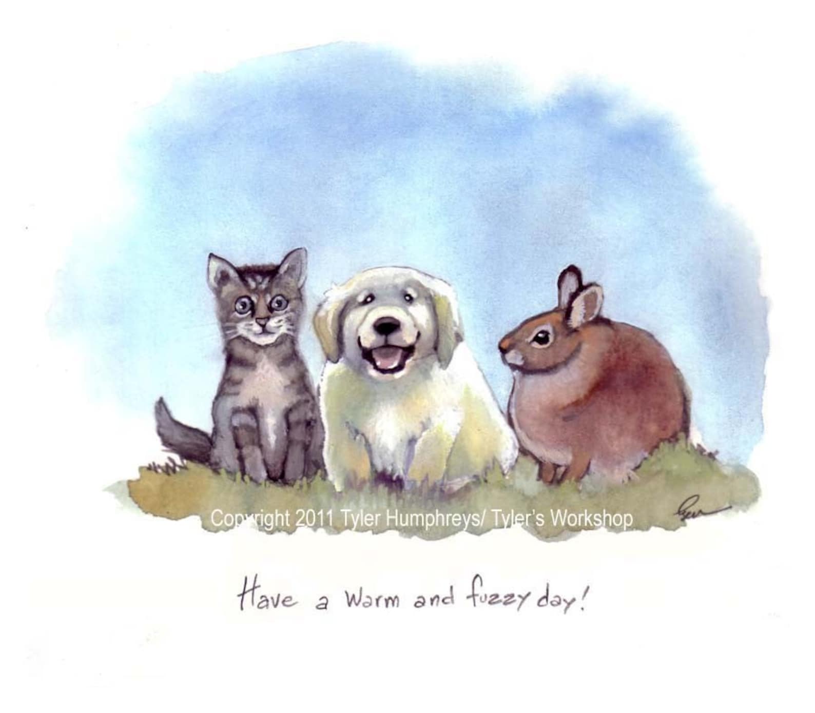 Baby Animals Greeting Card Baby Card Handmade Greeting Card Etsy