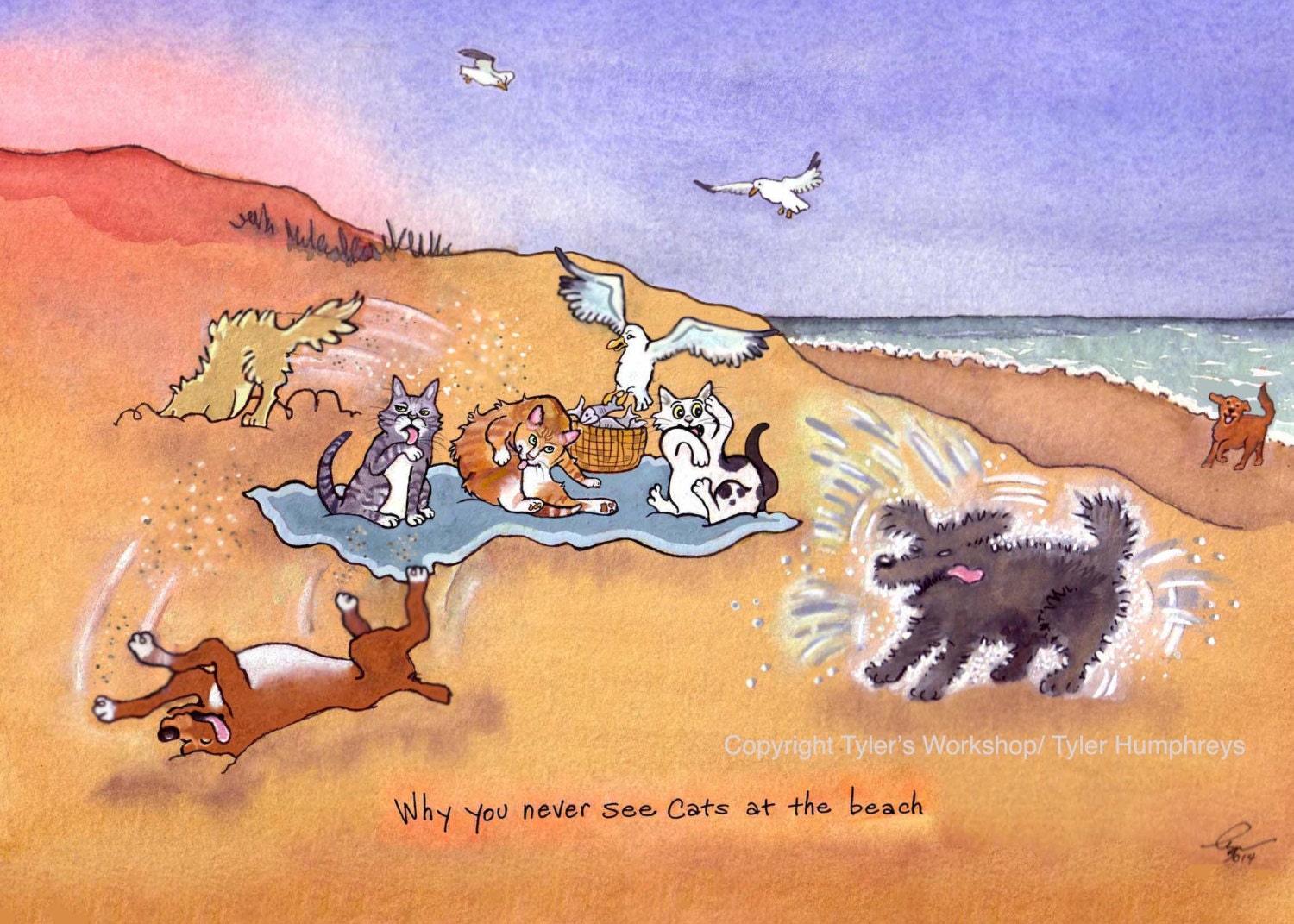 Funny Beach Cartoons - Etsy Israel Funny Beach Cartoons - Etsy Israel