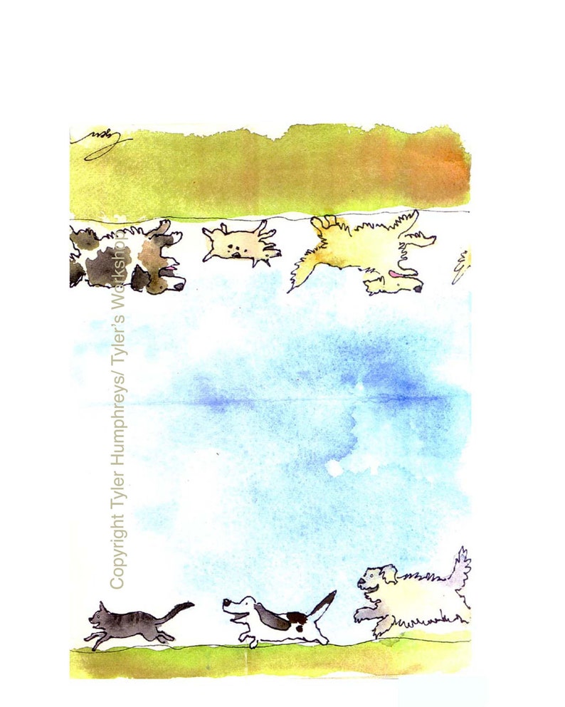 Dog Card Dog Greeting Card Funny Dog Card Blank Dog Card Dog Birthday Card Dog Art Watercolor Dogs Funny Dog Painting image 3